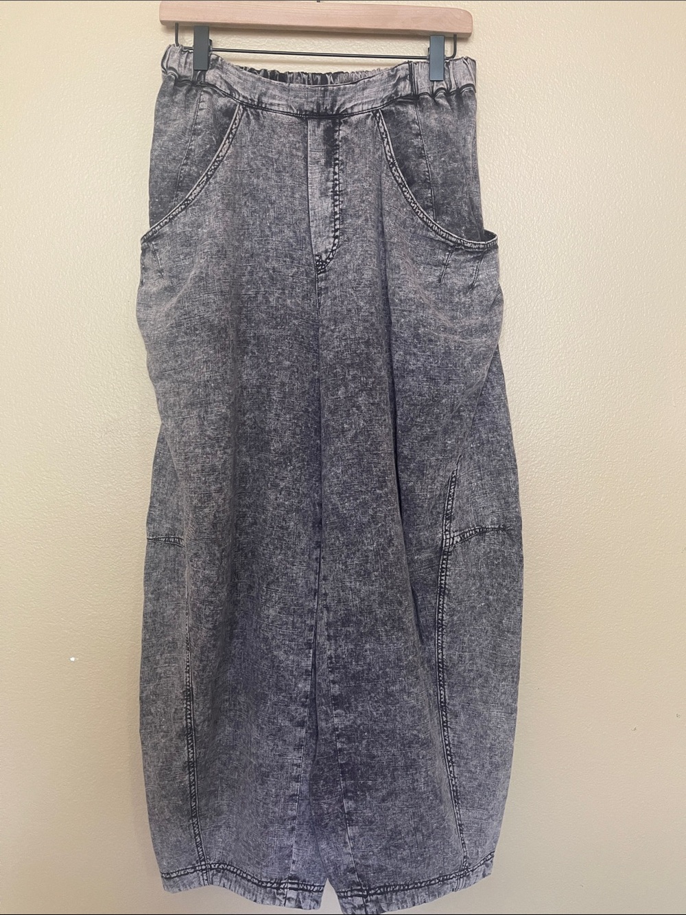 Free People Linen Barrel Pants